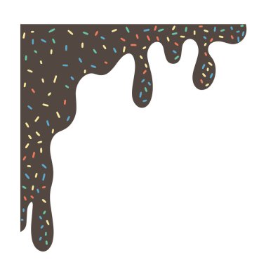 Renkli şekerleme kenarları ve tatlı için yumuşak damlalar, parti afişleri ve şirin desenler.