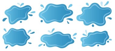 Damlayan aksanlı düz soyut su birikintisi. Metin yerleştirme, posterler ve dekoratif düzenler için su birikintisi grafiksel öğesini çerçevele.