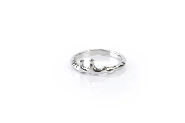 Silver ring isolated on white background — Stock Photo, Image