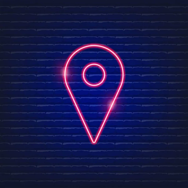 Pin Plats Neon Skylt Geolocation Ikonen Vektorillustration För Webbdesign Leveranskoncept — Stock vektor