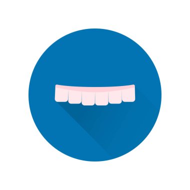 Uzun gölgeli diş beyazlatma tepsisi. Diş hekimliği kliniği için imza. Ortodonti konsepti