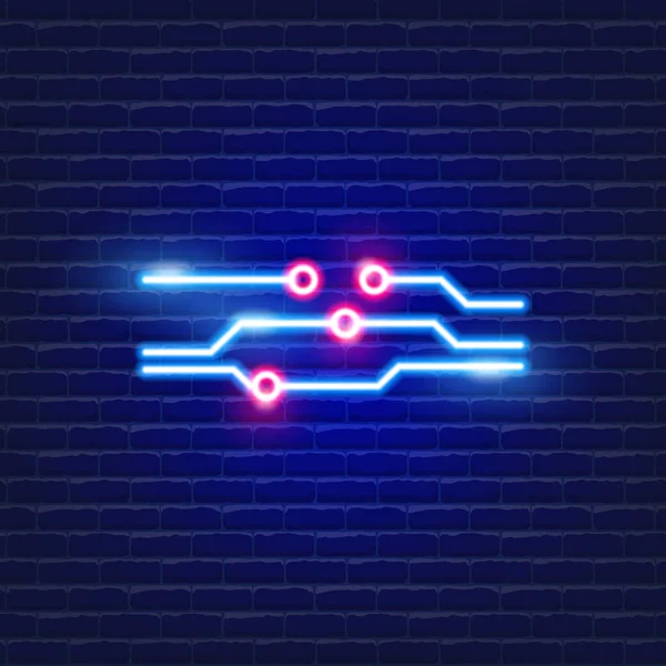 Elektrisch Netwerk Neon Pictogram Elektriciteitsconcept Vector Illustratie Voor Ontwerp — Stockvector