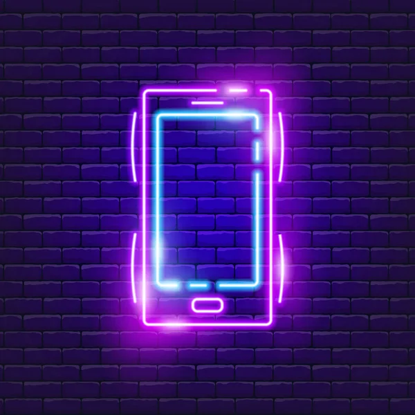 Шокуюча Піктограма Неонового Мобільного Телефону Векторні Ілюстрації Дизайну Реклами Веб — стоковий вектор