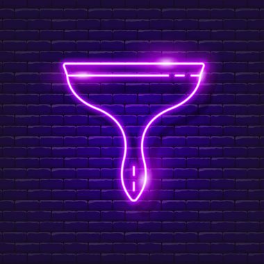 Pencere temizleme levhası için kazıyıcı. Parlayan pencere temizleme ikonu. Reklam, web sitesi ve tasarım için vektör illüstrasyonu. Temizlik hizmeti konsepti. Evin genel temizliği.