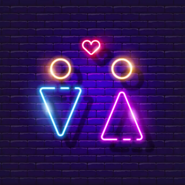 Traditional Love Neon Icon Lgbt Neon Signs Gay Pride Concept — Stock Vector