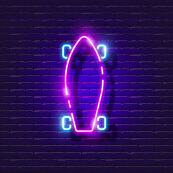Skateboard neon icon. Vector illustration for design. Street sport concept. Skateboarding sign