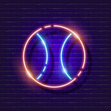 Top neon ikonu. Açık hava aktiviteleri. Spor konsepti