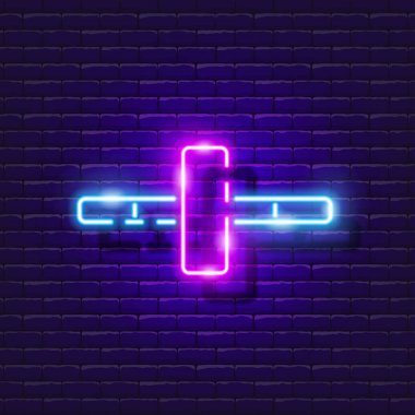 Abdominal baskı neon ikonu için paten. Abdominal rulo işareti. Evde fitness var. Tasarım için vektör illüstrasyonu. Spor konsepti