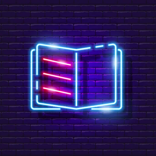 Notebook Neon Sign Notepad Text Glowing Icon Vector Illustration Design — Stock Vector