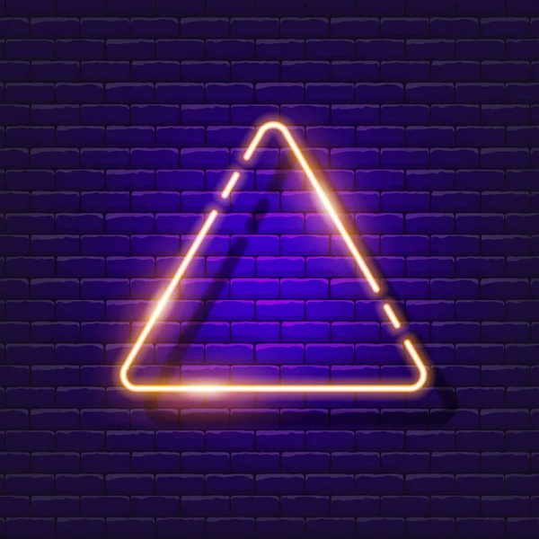 Triangle Neon Sign Geometric Shapes Polygon Glowing Sign Vector Illustration — Stockvector