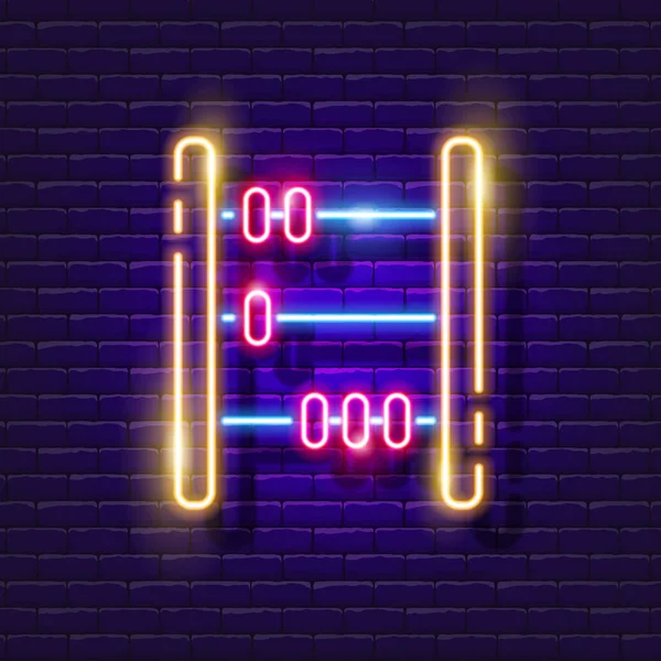 Abacus Arithmetic Calculations Neon Sign Calculator Glowing Icon Vector Illustration — 스톡 벡터