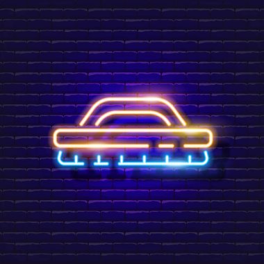 Süpürge fırçası neon ikonu. Tasarım için vektör illüstrasyonu. Parlayan tabelayı tamir et. İnşaat araçları kavramı