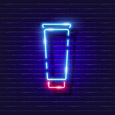 Plastik teknik kap neon ikonu. Tasarım için vektör illüstrasyonu. Parlayan tabelayı tamir et. İnşaat araçları kavramı