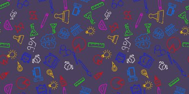 Kusursuz bir şekilde okula dönüş. Öğrenme konsepti. Okul tabelası olan bir geçmiş. Vektör illüstrasyon bilim dokusu