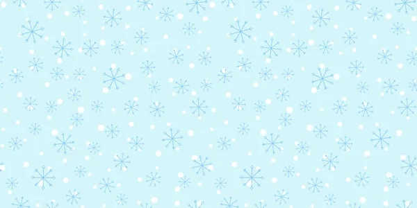 Copos Nieve Patrón Sin Costuras Ilustración Del Vector Fondo Navidad — Vector de stock