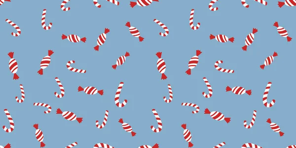 Nahtloses Muster Aus Zuckerrohr Weihnachten Hintergrund Vektor Illustration Für Packpapier — Stockvektor