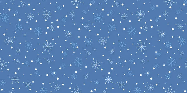 Copos Nieve Patrón Sin Costuras Ilustración Del Vector Fondo Navidad — Vector de stock