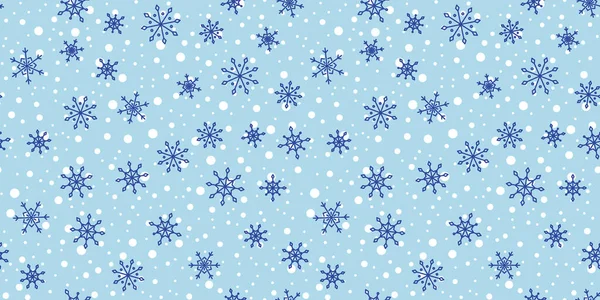 Snowflakes Seamless Pattern Christmas Background Vector Illustration Wrapping Paper Design — Stock Vector