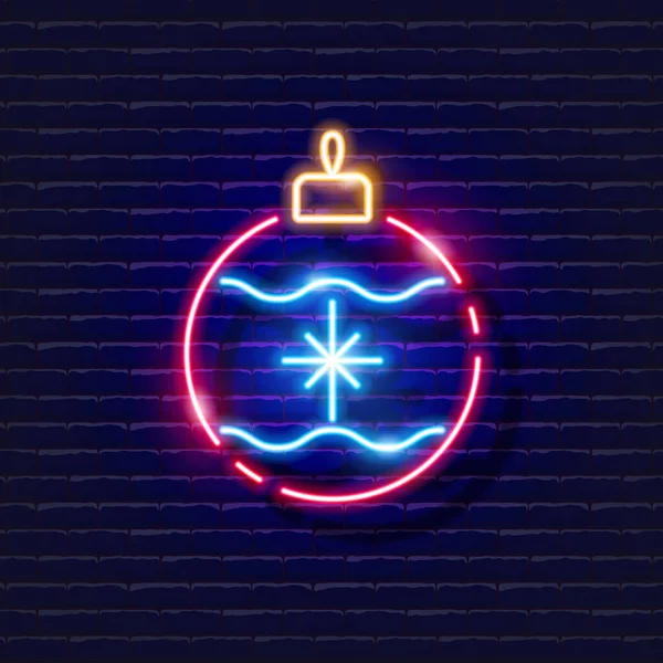 Weihnachtsbaum Spielzeug Leuchtreklame Leuchtendes Weihnachtsdekor Symbol Neujahrs Und Weihnachtskonzept Vektor — Stockvektor