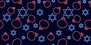 Rosh Hashanah 'ın kusursuz deseni. Yahudi Yeni Yıl geçmişi. İsrail bayramı konsepti