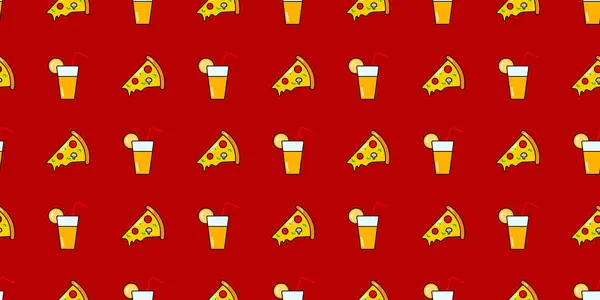 Pizza Pieza Patrón Sin Costura Fondo Vectorial Para Diseño Concepto — Vector de stock