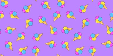 Dondurma izi yok. Tasarım için vektör dondurma arka planı. Yaz tatlısı konsepti