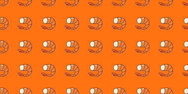 Karides pürüzsüz desen. Tasarım için deniz hayvanlarının vektör arkaplanı. Deniz ürünleri konsepti