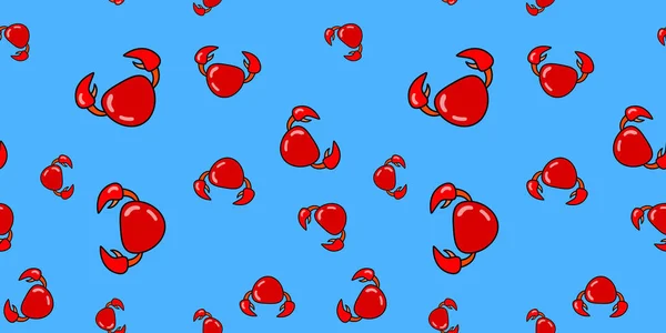 Креб Безшовний Візерунок Векторний Фон Морських Тварин Дизайну Концепція Морепродуктів — стоковий вектор