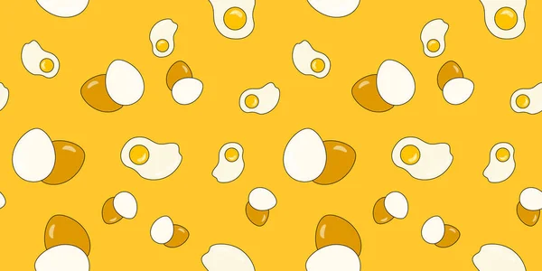 Oeufs Brouillés Les Oeufs Motif Sans Couture Fond Vectoriel Des — Image vectorielle