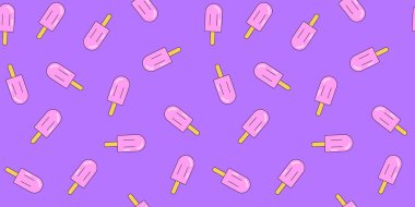 Dondurma izi yok. Tasarım için vektör dondurma arka planı. Yaz tatlısı konsepti