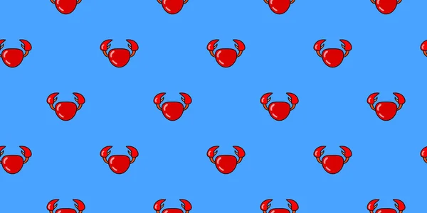 Modèle Sans Couture Crabe Fond Vectoriel Des Animaux Marins Pour — Image vectorielle