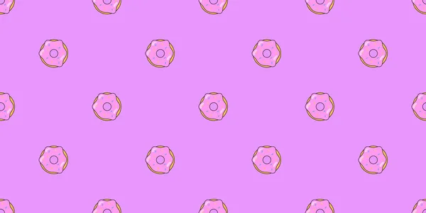 Donuts Motif Sans Couture Fond Vectoriel Pâtisseries Sucrées Pour Design — Image vectorielle