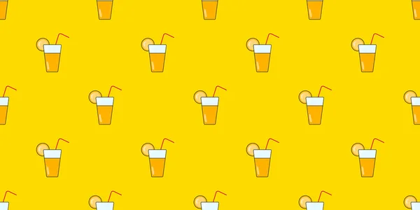 Patrón Sin Costuras Limonada Fondo Vectorial Tazas Con Una Bebida — Vector de stock