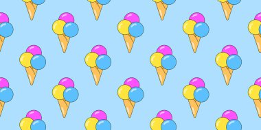 Dondurma izi yok. Tasarım için vektör dondurma arka planı. Yaz tatlısı konsepti