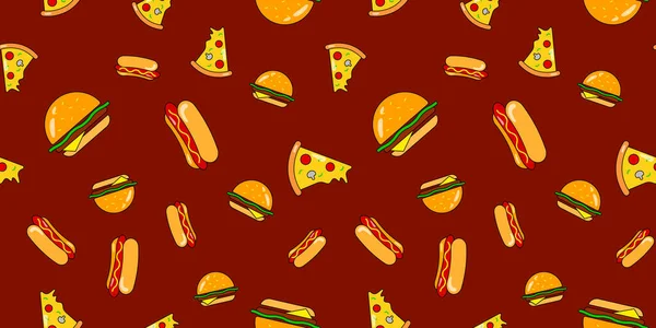 Χάμπουργκερ Χωρίς Ραφή Μοτίβο Διάνυσμα Burger Φόντο Για Σχεδιασμό Έννοια — Διανυσματικό Αρχείο