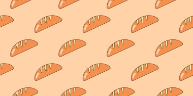 Ekmeksiz desen. Tasarım için vektör baget arkaplanı. Yiyecek konsepti