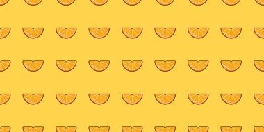 Portakal dilimli, pürüzsüz desen. Tasarım için vektör narenciye arkaplanı. Vitamin kavramı