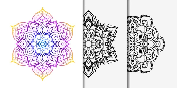 Renklendirme kitabı sayfası antistresi için yuvarlak mandala gradyanı