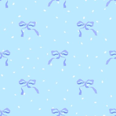 Garip karalama yay vektörü kusursuz desen. Hediye paketleme, kırtasiye, tekstil, markalaşma ve düğün baskısı projeleri için arka plan.