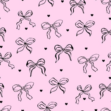 Siyah kalpli, tuhaf, pürüzsüz yay vektör deseni. Hediye paketleme, kırtasiye, tekstil, markalaşma ve düğün baskısı projeleri için arka plan.