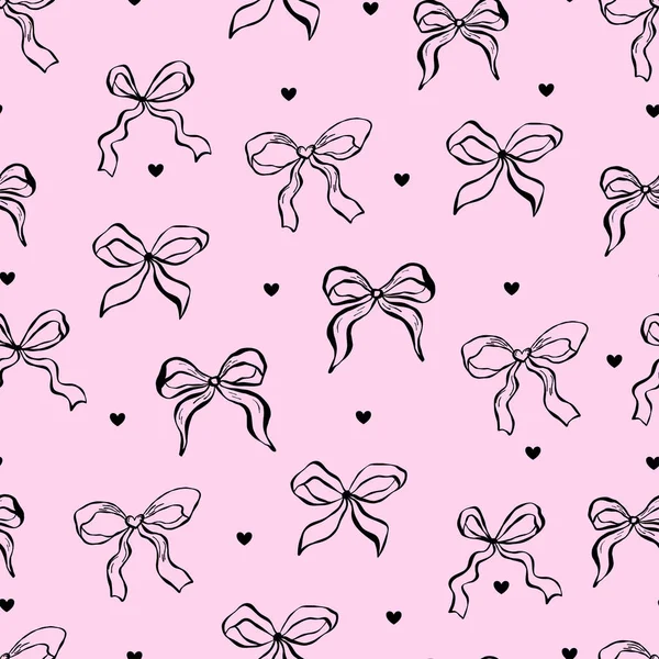 Siyah kalpli, tuhaf, pürüzsüz yay vektör deseni. Hediye paketleme, kırtasiye, tekstil, markalaşma ve düğün baskısı projeleri için arka plan.