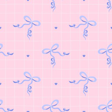 Kalp vektörü kusursuz desenli tuhaf bir yay. Hediye paketleme, kırtasiye, tekstil, markalaşma ve düğün baskısı projeleri için romantik arkaplan.