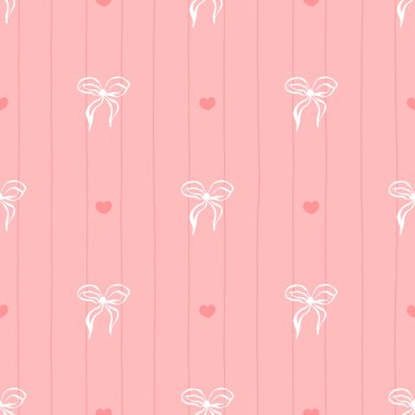 Hediye ambalajı, kırtasiye malzemeleri, tekstil, markalaştırma ve düğün baskısı projeleri için pembe arka planda tuhaf, pürüzsüz bir yay deseni..