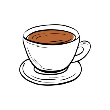 Minimum kahve ya da çay fincanı çizimi, temiz çizgiler ve sıcak, davetkar bir görünüş. Kafe menüleri, içecek markaları ve modern kahve temalı müşteriler için ideal..