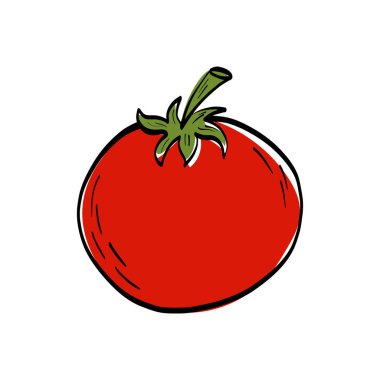 Basit domates çizimi, temiz hatlar ve Akdeniz hissi. Gıda ambalajı, tarif grafikleri, vegan gıda markaları, modern mutfak görselleri ve Akdeniz yemek temaları için ideal.