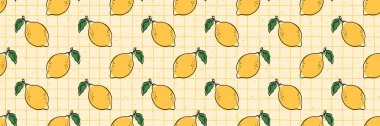 Mediterranean lemon seamless pattern. Ideal for kitchen graphics, Italian-themed prints, and summer branding.