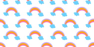 Kusursuz gökkuşağı deseni. Çocuklar için ideal kumaş, kreş dekoru, ambalaj kağıdı, duvar kağıdı ve hediye paketi..