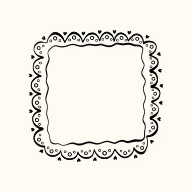 Yumuşak, eski görünümlü el yapımı dantel kare çerçeve. Düğün davetiyeleri, romantik kartlar ve zarif menüler için tasarlandı..