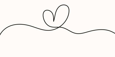 Aşk çizgisi kalp sanatı. Düğün dekoru ve bölücüsü için sürekli bir işaret. Sevgililer Günü kıvrımlı kavisli kablo çizer Uzun dalgalı kıvrımlı iplik siyah desen döngüsü.