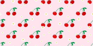 Çiçeklerle süslü, kirazsız bir altyapısı var. Kawaii duvar kağıtları, bahar kumaşları ve tatlı paketleme için ideal..